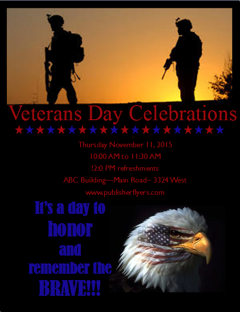 Create And Edit Free Veterans Day Poster Template